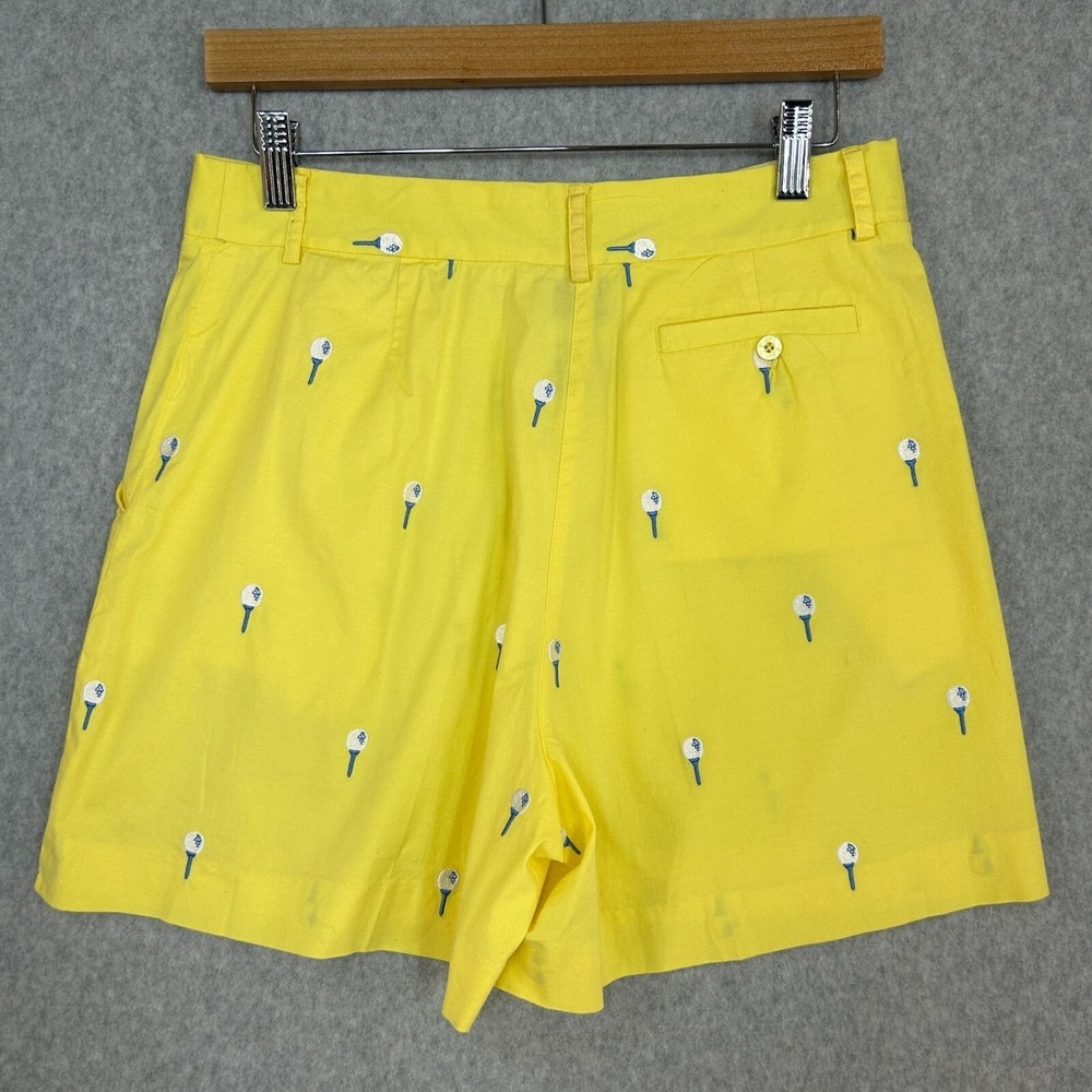 Lilly Pulitzer Golf Tee Embroidered Yellow Shorts Vintage 90s Prep Womens Sz 6 - Picture 7 of 11